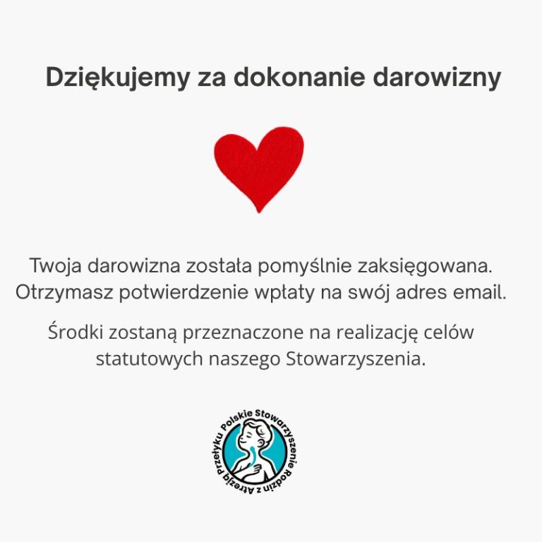 Podziękowanie za dokonanie darowizny
